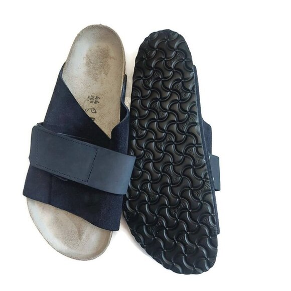 Birkenstock Mens Sz 11 Kyoto Nubuck Suede Leather Sandals Midnight Black Regular - Picture 8 of 9